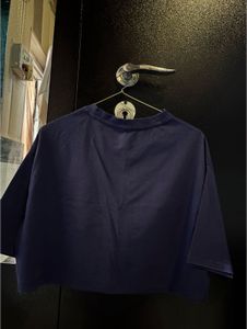 Dark Blue "A Little Bit Dramatic" Cropped T-Shirt