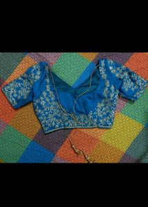 Blue Lehenga Choli with Gold Embroidery