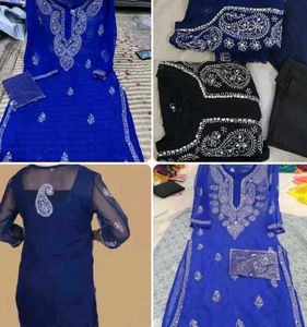 Elegant Black Kurta with Silver Embroidery