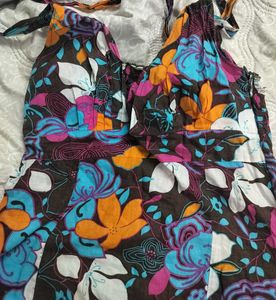Vibrant Floral Halter Neck Top