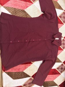 Maroon textured shirt