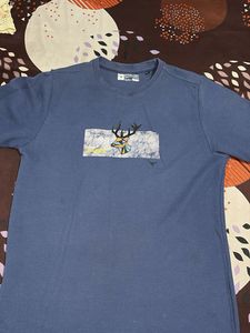 Men's Blue Deer Graphic T-Shirt