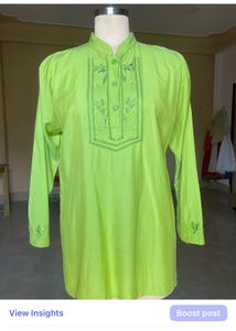 Lime Green Embroidered Tunic