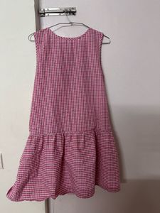 Pink Gingham Mini Dress