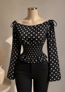 Chic Polka Dot Off-Shoulder Top