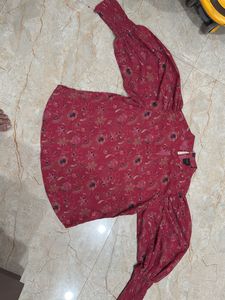 Boho Floral Puff Sleeve Top