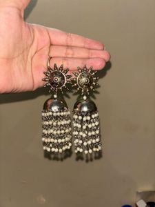 Boho Sun Jhumka Earrings with hair roller Curlur