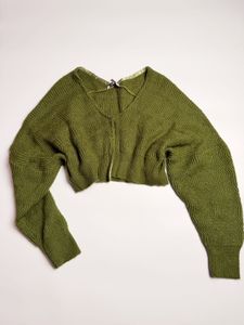 Cropped fern knit