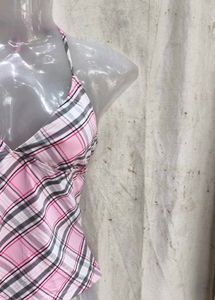 Pink Plaid Halter Top