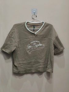 Stylish Brown Cropped T-Shirt