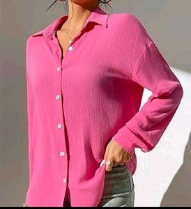 Women's Pink Button-Up Shirt