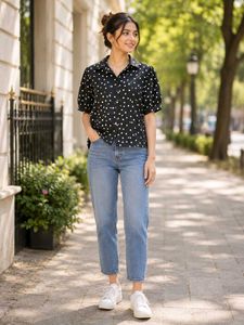 Stylish Black Polka Dot Shirt