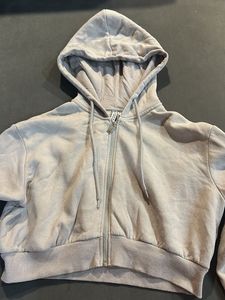 H&M Oversized Cropped Zip-Up Hoodie