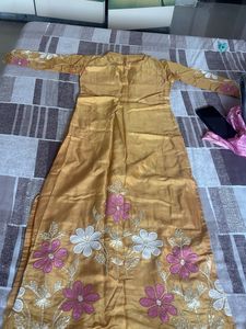 Peach Floral Kurta Set with Dupatta