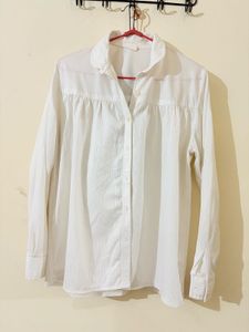 White Striped Button-Down Shirt