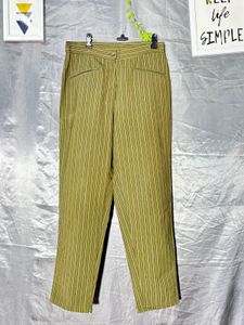 Striped Olive Green Trousers