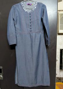 Stylish Blue Cotton Kurta