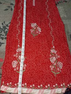 Beautiful Red Suite With White Patiala Salwar