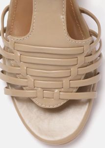 Women Beige Block Heeled Sandals