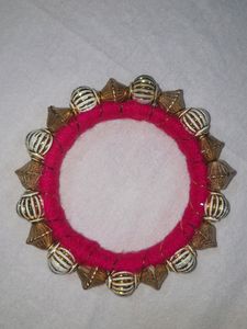 Pink Beaded Bangles