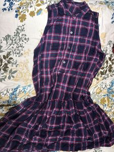 Sleeveless Plaid Shirt Dress
