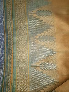 Elegant Peach Saree with Silver Border