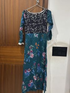 Boutique Stitched Floral Long Dress | Full Sleeves