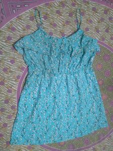 Cute Blue Floral Summer Dress