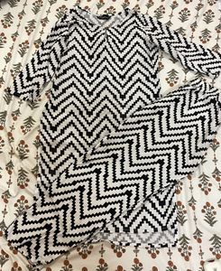 White And Black Co Ord Set