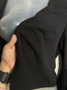 Chic Black Ruffled Sleeve Jacket