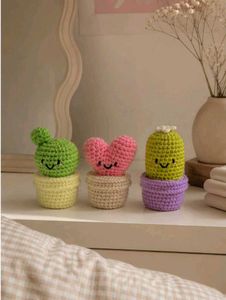 Cute Crochet Cactus Figurines Set
