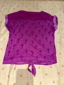 Purple Tie-Front Barbie T-Shirt