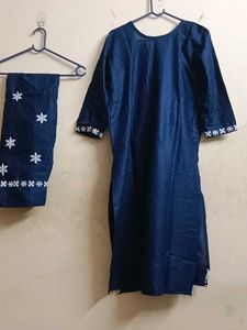Beautiful Navy Blue Embroidered Kurta