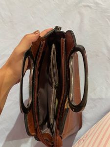 Vintage Brown Leather Handbag