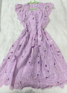 Purple butterfly detail dress