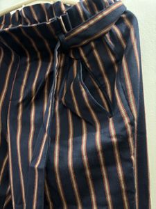 ZARA Striped Trousers with Belt