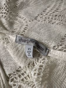 Cream Crochet Fringe Tank Top