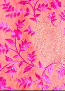 Beautiful Pink &amp; Orange Embroidered Saree