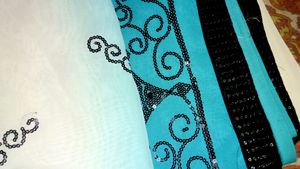 Double Colour Georgette Synthetic Silky Saree
