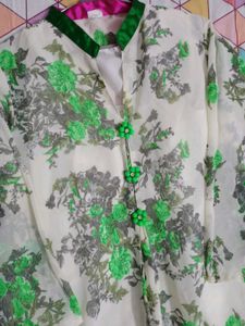 Elegant Floral Print Kurta