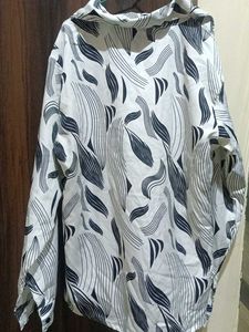Chic Abstract Print Button-Up Shirt