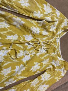 Floral Print Yellow Kurta🎀🫶🏻