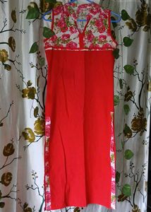Red Floral Kurta