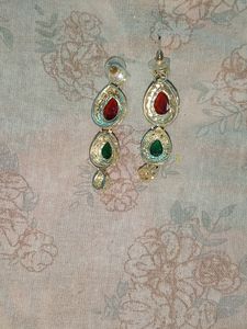 Choker Red Green Multicolour Stone Set