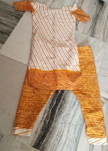 Mustard Straight Kurti With Pant