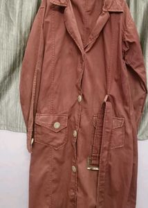 Women's Long Button-Up Trench Coat