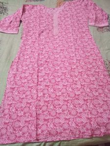 Pretty Pink Floral Print Kurta