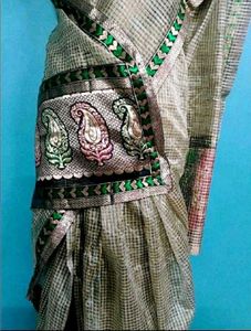 cream silk saree