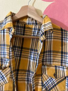 Yellow Plaid Cropped Shirt