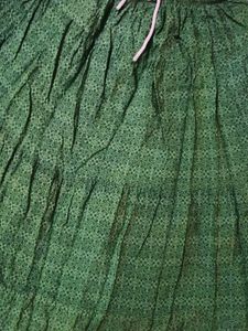 Flowy Green Ethnic Print Tiered Maxi Skirt